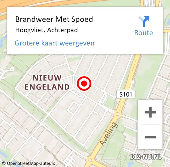 Locatie op kaart van de 112 melding: Brandweer Met Spoed Naar Hoogvliet, Achterpad op 18 december 2022 12:07