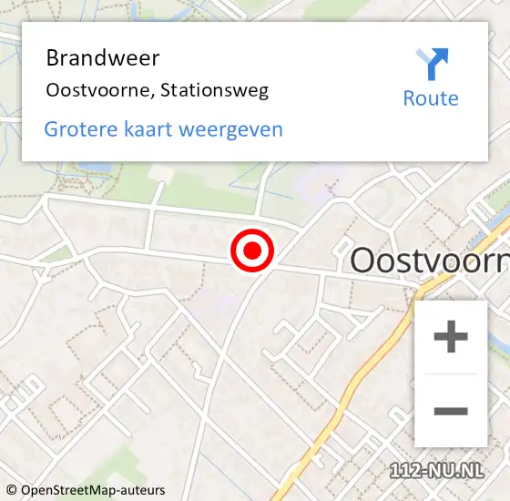 Locatie op kaart van de 112 melding: Brandweer Oostvoorne, Stationsweg op 18 december 2022 12:57