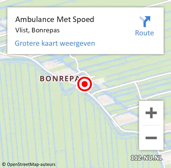 Locatie op kaart van de 112 melding: Ambulance Met Spoed Naar Vlist, Bonrepas op 18 december 2022 13:32