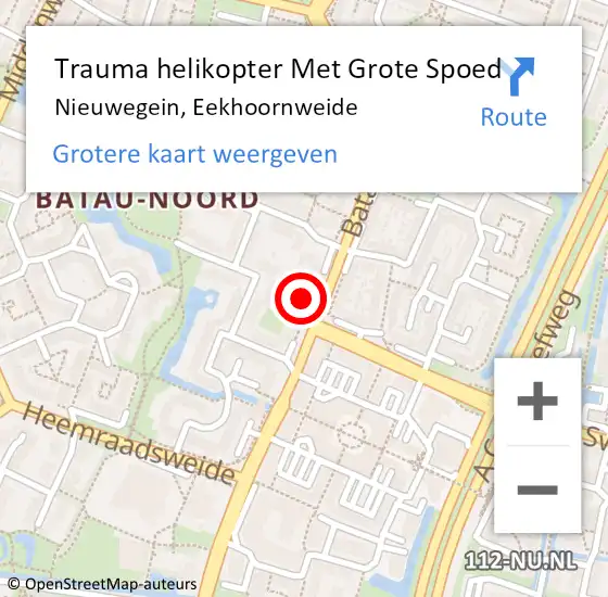 Locatie op kaart van de 112 melding: Trauma helikopter Met Grote Spoed Naar Nieuwegein, Eekhoornweide op 18 december 2022 13:54