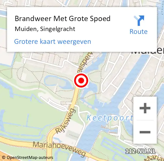 Locatie op kaart van de 112 melding: Brandweer Met Grote Spoed Naar Muiden, Singelgracht op 18 december 2022 13:55