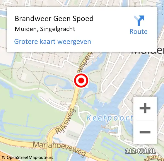 Locatie op kaart van de 112 melding: Brandweer Geen Spoed Naar Muiden, Singelgracht op 18 december 2022 13:57