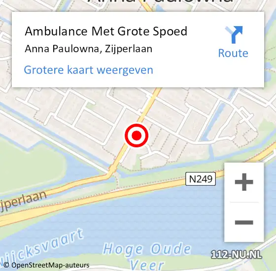 Locatie op kaart van de 112 melding: Ambulance Met Grote Spoed Naar Anna Paulowna, Zijperlaan op 18 december 2022 14:01