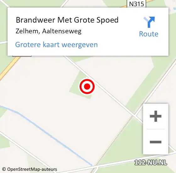 Locatie op kaart van de 112 melding: Brandweer Met Grote Spoed Naar Zelhem, Aaltenseweg op 18 december 2022 14:07