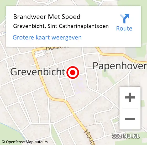 Locatie op kaart van de 112 melding: Brandweer Met Spoed Naar Grevenbicht, Sint Catharinaplantsoen op 18 december 2022 14:11