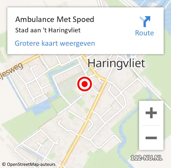 Locatie op kaart van de 112 melding: Ambulance Met Spoed Naar Stad aan 't Haringvliet op 18 december 2022 14:51