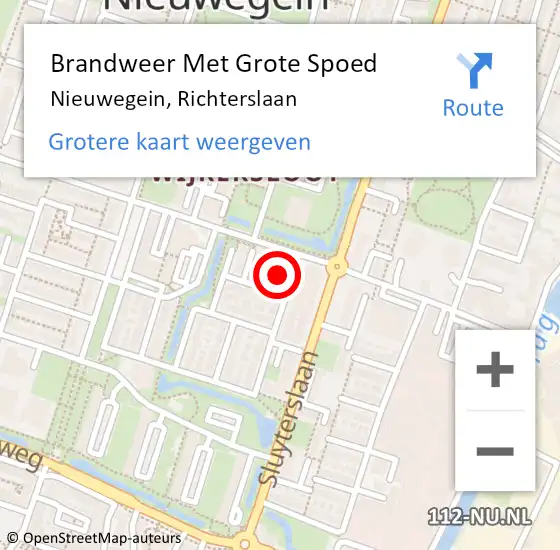 Locatie op kaart van de 112 melding: Brandweer Met Grote Spoed Naar Nieuwegein, Richterslaan op 18 december 2022 15:06