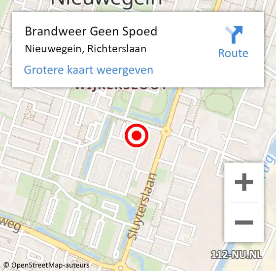 Locatie op kaart van de 112 melding: Brandweer Geen Spoed Naar Nieuwegein, Richterslaan op 18 december 2022 15:07