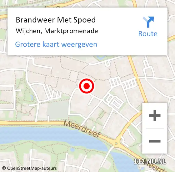 Locatie op kaart van de 112 melding: Brandweer Met Spoed Naar Wijchen, Marktpromenade op 18 december 2022 15:56