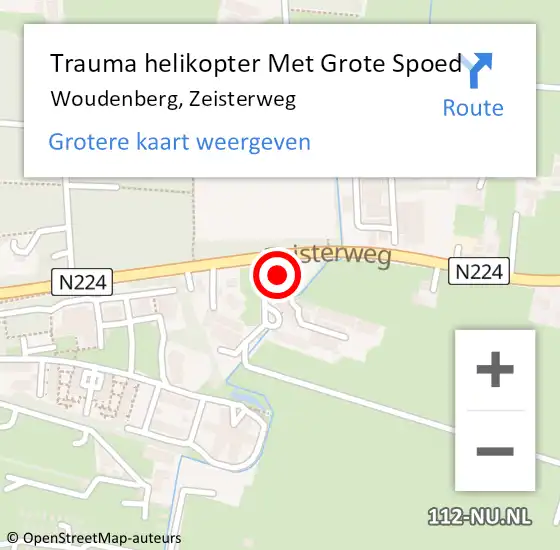 Locatie op kaart van de 112 melding: Trauma helikopter Met Grote Spoed Naar Woudenberg, Zeisterweg op 18 december 2022 16:00