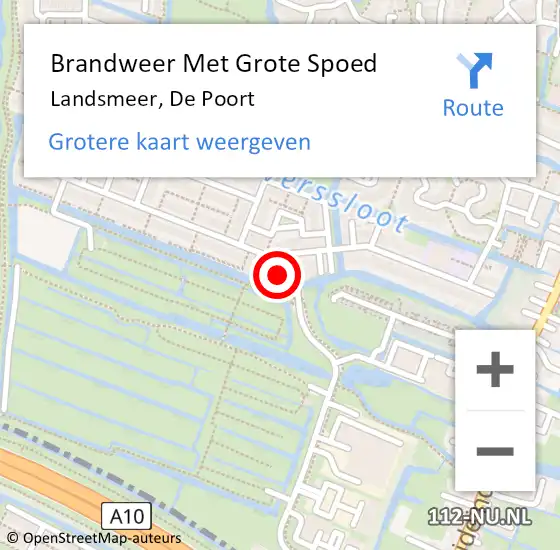 Locatie op kaart van de 112 melding: Brandweer Met Grote Spoed Naar Landsmeer, De Poort op 18 december 2022 16:23