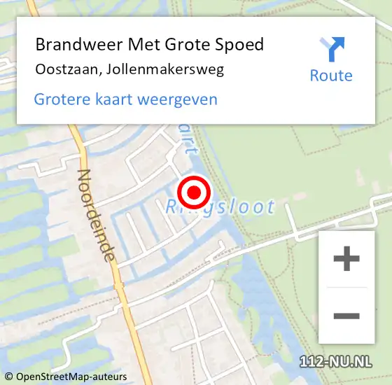 Locatie op kaart van de 112 melding: Brandweer Met Grote Spoed Naar Oostzaan, Jollenmakersweg op 18 december 2022 16:25