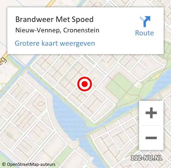 Locatie op kaart van de 112 melding: Brandweer Met Spoed Naar Nieuw-Vennep, Cronenstein op 18 december 2022 16:34