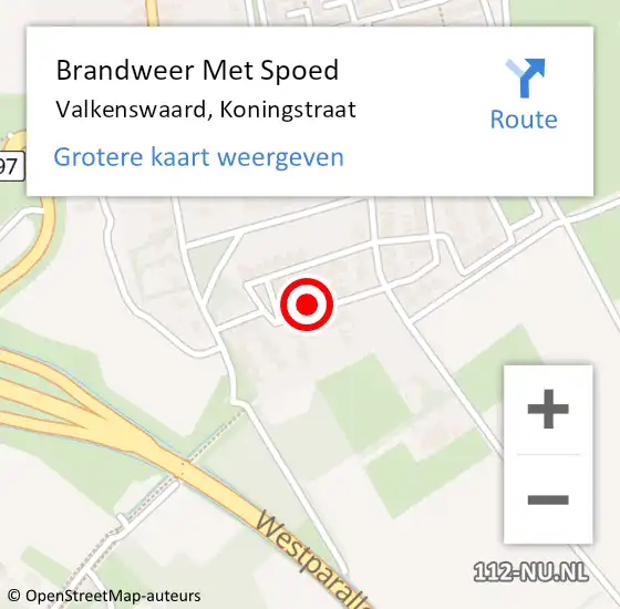 Locatie op kaart van de 112 melding: Brandweer Met Spoed Naar Valkenswaard, Koningstraat op 18 december 2022 17:20