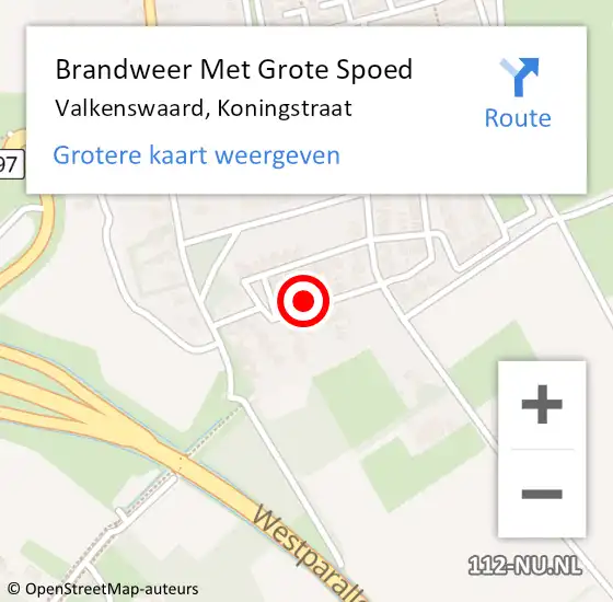 Locatie op kaart van de 112 melding: Brandweer Met Grote Spoed Naar Valkenswaard, Koningstraat op 18 december 2022 17:20