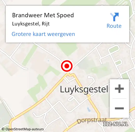 Locatie op kaart van de 112 melding: Brandweer Met Spoed Naar Luyksgestel, Rijt op 8 augustus 2014 20:58