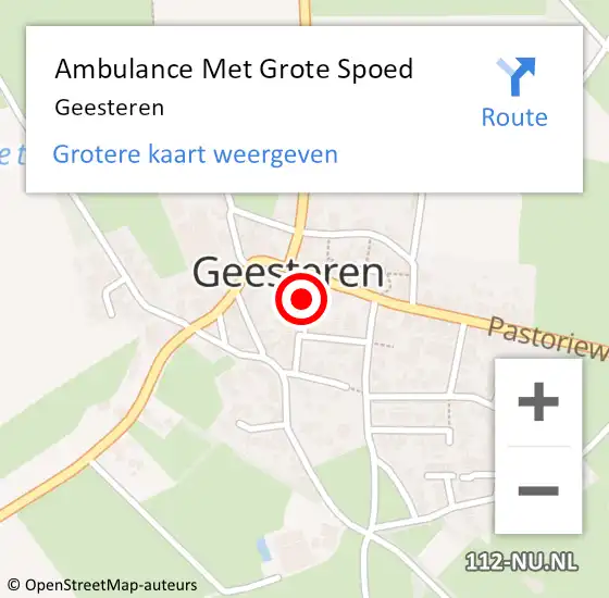 Locatie op kaart van de 112 melding: Ambulance Met Grote Spoed Naar Geesteren op 18 december 2022 19:20