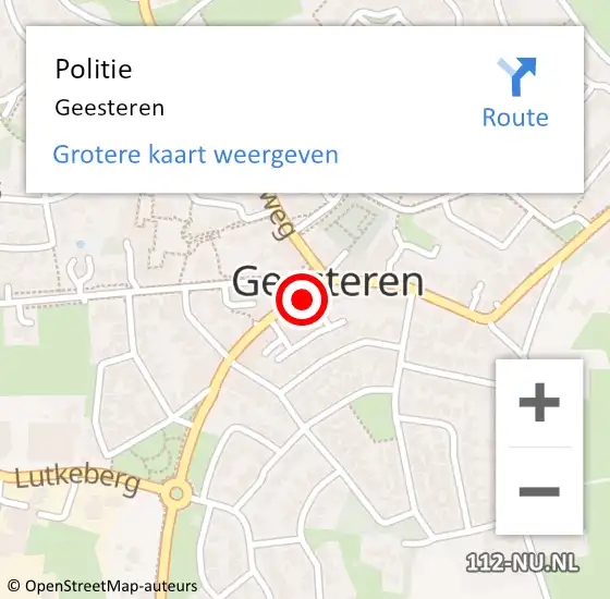 Locatie op kaart van de 112 melding: Politie Geesteren op 18 december 2022 19:21