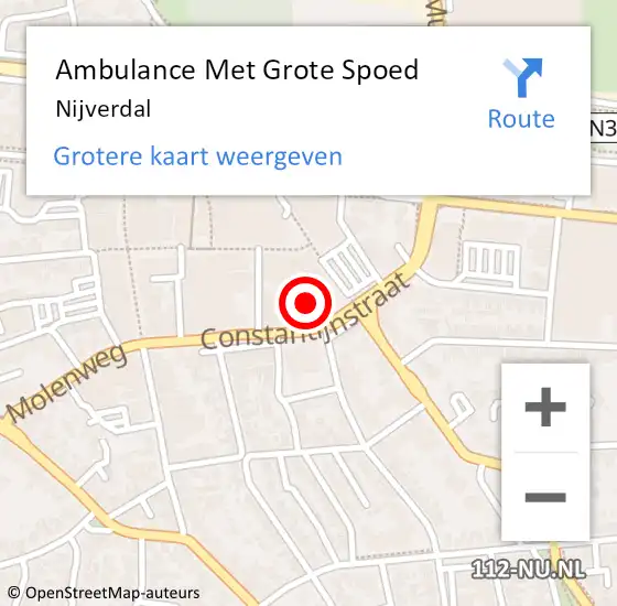 Locatie op kaart van de 112 melding: Ambulance Met Grote Spoed Naar Nijverdal op 18 december 2022 19:43