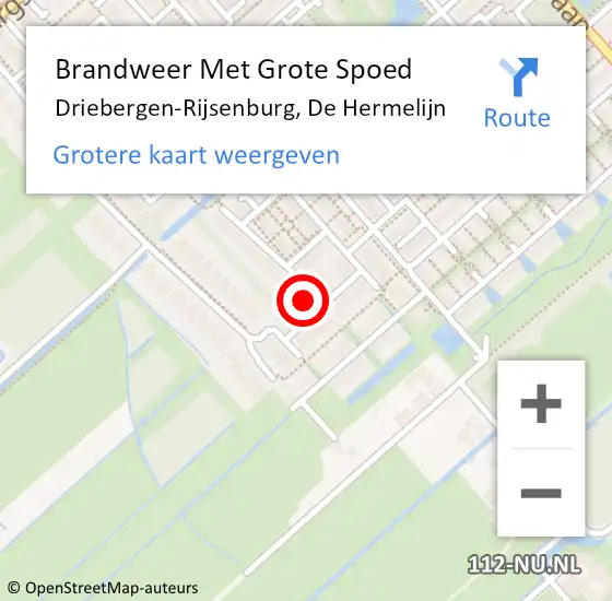 Locatie op kaart van de 112 melding: Brandweer Met Grote Spoed Naar Driebergen-Rijsenburg, De Hermelijn op 18 december 2022 19:50