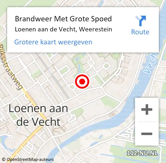 Locatie op kaart van de 112 melding: Brandweer Met Grote Spoed Naar Loenen aan de Vecht, Weerestein op 18 december 2022 20:10