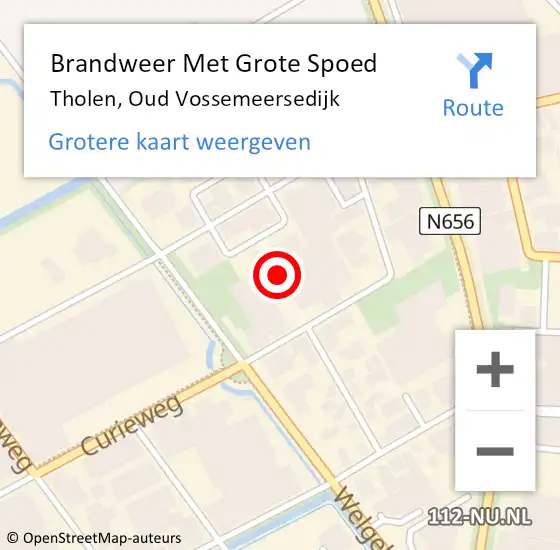 Locatie op kaart van de 112 melding: Brandweer Met Grote Spoed Naar Tholen, Oud Vossemeersedijk op 18 december 2022 20:47