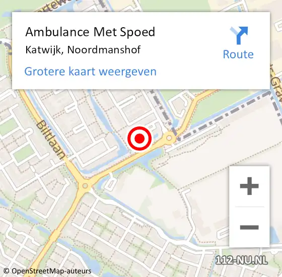 Locatie op kaart van de 112 melding: Ambulance Met Spoed Naar Katwijk, Noordmanshof op 18 december 2022 21:02