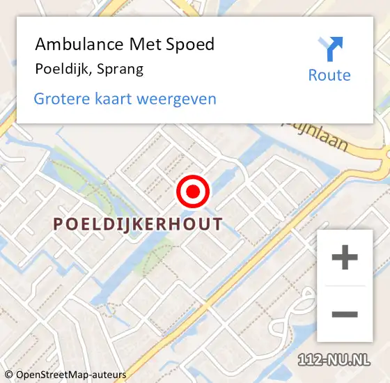 Locatie op kaart van de 112 melding: Ambulance Met Spoed Naar Poeldijk, Sprang op 18 december 2022 21:57