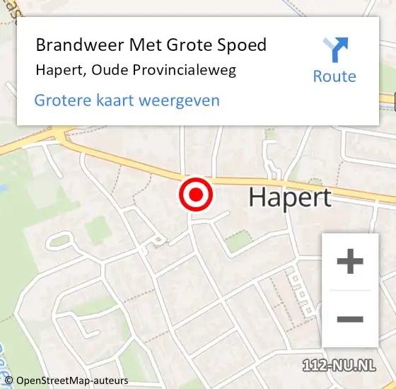 Locatie op kaart van de 112 melding: Brandweer Met Grote Spoed Naar Hapert, Oude Provincialeweg op 18 december 2022 22:08