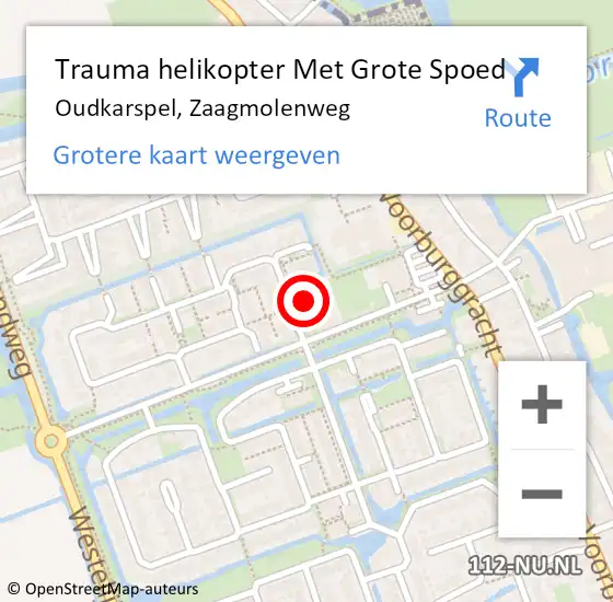 Locatie op kaart van de 112 melding: Trauma helikopter Met Grote Spoed Naar Oudkarspel, Zaagmolenweg op 18 december 2022 22:12