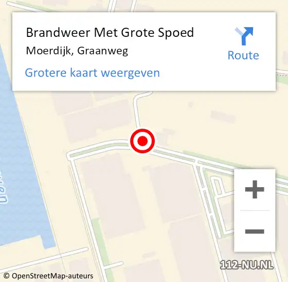 Locatie op kaart van de 112 melding: Brandweer Met Grote Spoed Naar Moerdijk, Graanweg op 18 december 2022 22:53