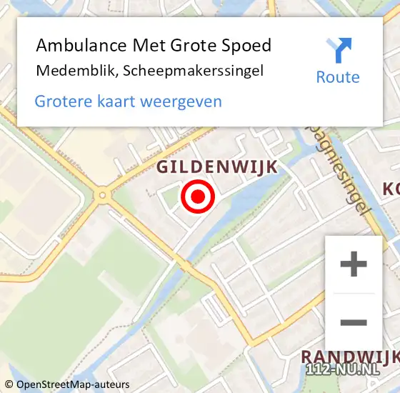 Locatie op kaart van de 112 melding: Ambulance Met Grote Spoed Naar Medemblik, Scheepmakerssingel op 19 december 2022 02:22