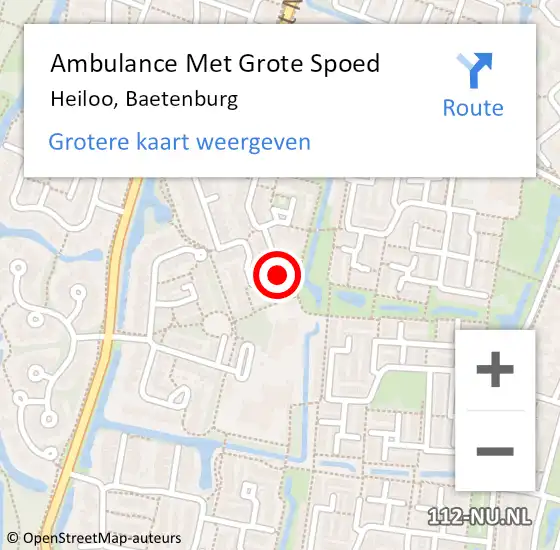Locatie op kaart van de 112 melding: Ambulance Met Grote Spoed Naar Heiloo, Baetenburg op 19 december 2022 02:58