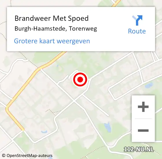 Locatie op kaart van de 112 melding: Brandweer Met Spoed Naar Burgh-Haamstede, Torenweg op 19 december 2022 04:56