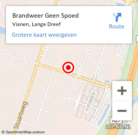 Locatie op kaart van de 112 melding: Brandweer Geen Spoed Naar Vianen, Lange Dreef op 19 december 2022 07:16