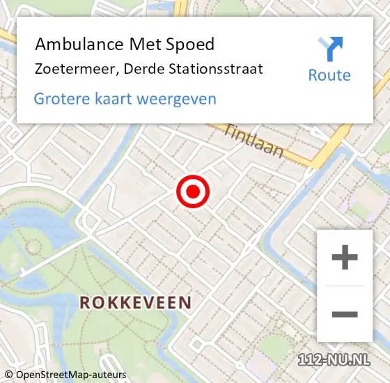 Locatie op kaart van de 112 melding: Ambulance Met Spoed Naar Zoetermeer, Derde Stationsstraat op 19 december 2022 07:58