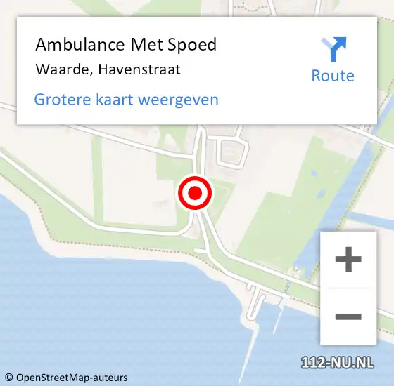 Locatie op kaart van de 112 melding: Ambulance Met Spoed Naar Waarde, Havenstraat op 8 augustus 2014 22:20