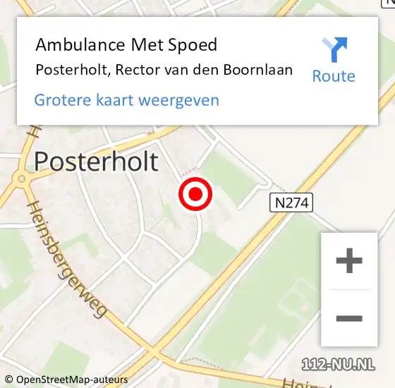 Locatie op kaart van de 112 melding: Ambulance Met Spoed Naar Posterholt, Rector van den Boornlaan op 19 december 2022 08:29