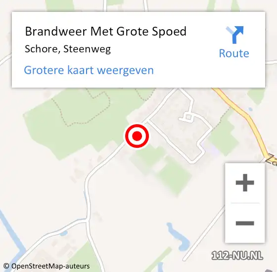 Locatie op kaart van de 112 melding: Brandweer Met Grote Spoed Naar Schore, Steenweg op 19 december 2022 09:02