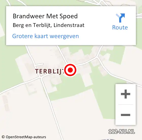 Locatie op kaart van de 112 melding: Brandweer Met Spoed Naar Berg en Terblijt, Lindenstraat op 19 december 2022 09:04