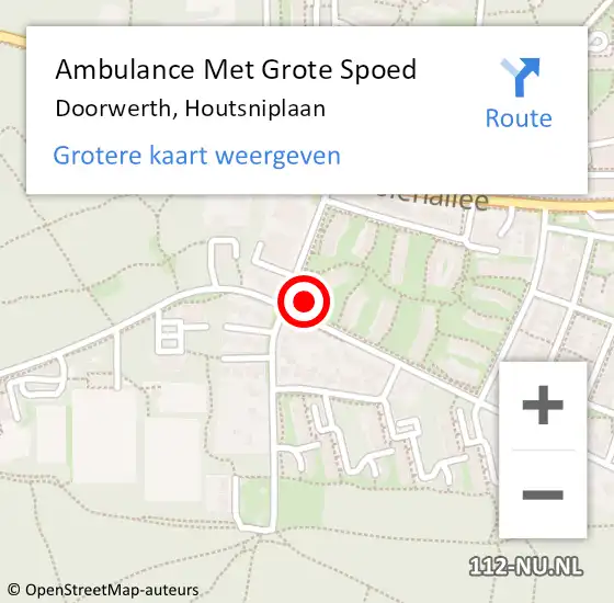 Locatie op kaart van de 112 melding: Ambulance Met Grote Spoed Naar Doorwerth, Houtsniplaan op 19 december 2022 09:29