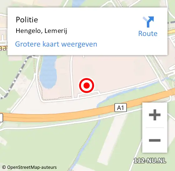 Locatie op kaart van de 112 melding: Politie Hengelo, Lemerij op 19 december 2022 10:07