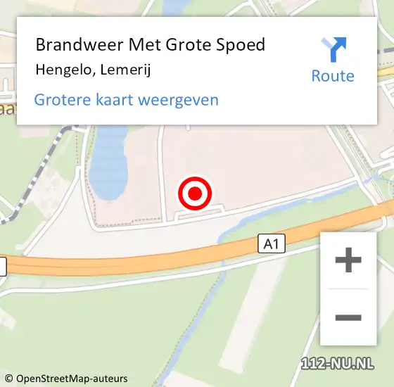 Locatie op kaart van de 112 melding: Brandweer Met Grote Spoed Naar Hengelo, Lemerij op 19 december 2022 10:07