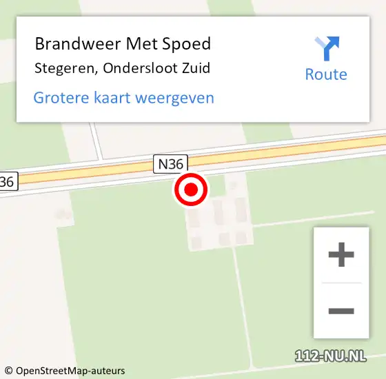 Locatie op kaart van de 112 melding: Brandweer Met Spoed Naar Stegeren, Ondersloot Zuid op 19 december 2022 10:08