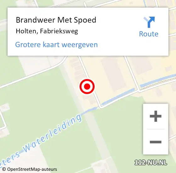 Locatie op kaart van de 112 melding: Brandweer Met Spoed Naar Holten, Fabrieksweg op 19 december 2022 10:16