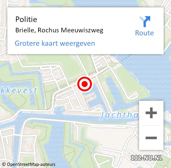 Locatie op kaart van de 112 melding: Politie Brielle, Rochus Meeuwiszweg op 19 december 2022 11:00