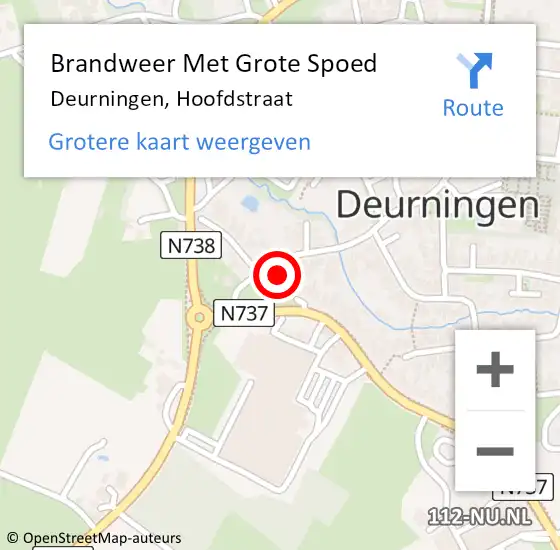 Locatie op kaart van de 112 melding: Brandweer Met Grote Spoed Naar Deurningen, Hoofdstraat op 19 december 2022 11:10