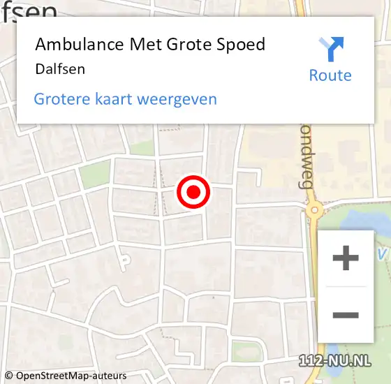 Locatie op kaart van de 112 melding: Ambulance Met Grote Spoed Naar Dalfsen op 19 december 2022 11:51