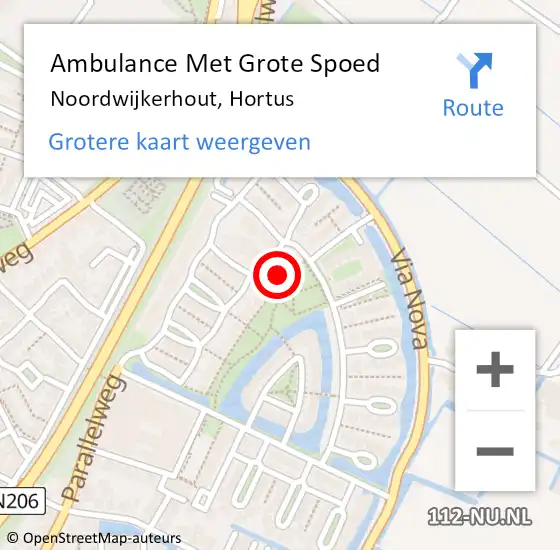 Locatie op kaart van de 112 melding: Ambulance Met Grote Spoed Naar Noordwijkerhout, Hortus op 19 december 2022 12:01