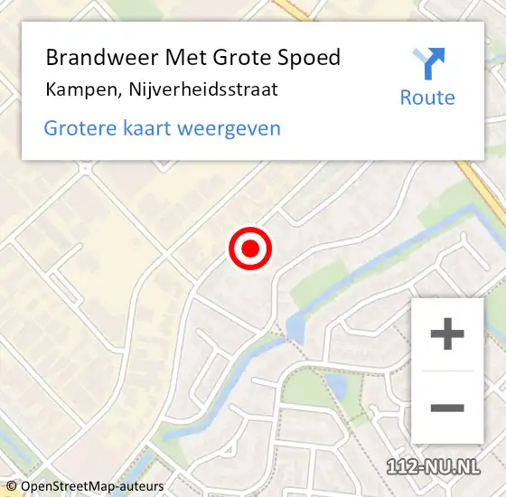 Locatie op kaart van de 112 melding: Brandweer Met Grote Spoed Naar Kampen, Nijverheidsstraat op 19 december 2022 12:20